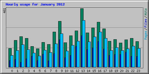 Hourly usage for January 2012